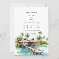 Coastal Island Overwater Bungalows Beach Wedding