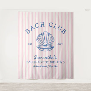 Coastal Junggeselinnen-Abschied Blue Pink Beach Cl Wandteppich