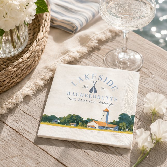 Coastal Lake Junggesellinnen-Abschied Serviette (Coastal Lake Bachelorette Napkins)