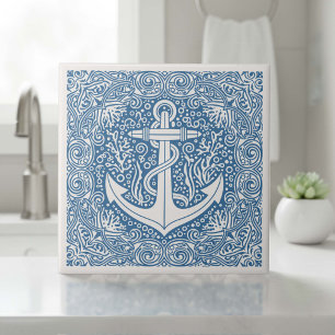Coastal Life Series Anchor Blau D1208 Fliese