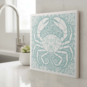 Coastal Life Series Krabbenschale Teal D1208 Fliese