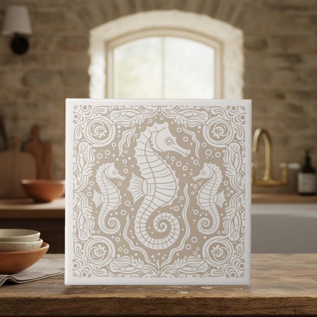 Coastal Life Series Seepferdchen Sand D1208 Fliese (Von Creator hochgeladen)