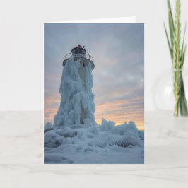 coastal lighthouse in winter karte