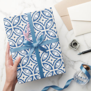Coastal Lotus Tile Muster - The White Lotus Geschenkpapier