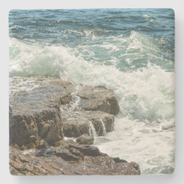 Coastal Maine Rocky Shoreline Ocean Steinuntersetzer