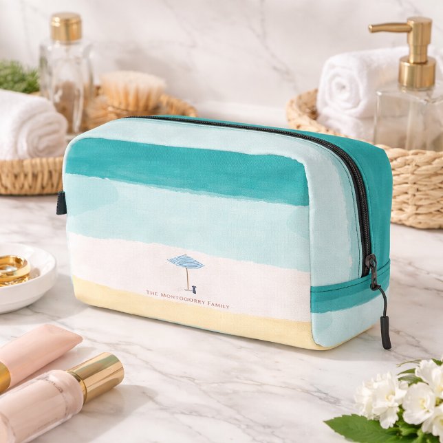 Coastal Monogram Beach Umbrella Cosmetic Bag Waschbeutel (Von Creator hochgeladen)