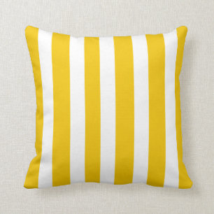 Coastal Mustard gelb Weiß 2 Seiten Streifen Strand Kissen