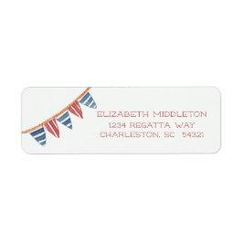 Coastal Nautical Beach Flags Return Address
