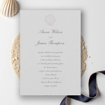 Coastal Nautical Seashell Classic Script Wedding