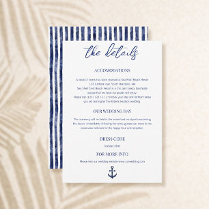 Coastal Nautical Wedding Card Dankeskarte