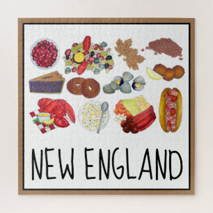 Coastal New England Foods Northeast America USA Puzzle