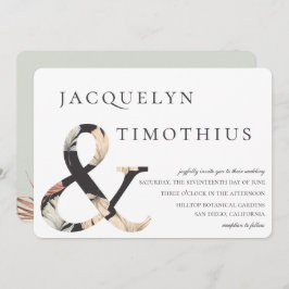 Coastal Oasis Boho-Chic Ampersand Hochzeit Einladung