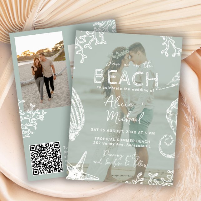 Coastal ocean beach destination wedding all in one einladung (Von Creator hochgeladen)