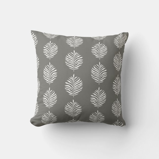 Coastal Palm Leaf Muster Foghorn Kissen (Vorderseite)