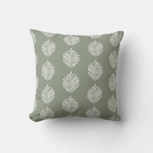 Coastal Palm Leaf Muster Seite Grün Kissen
