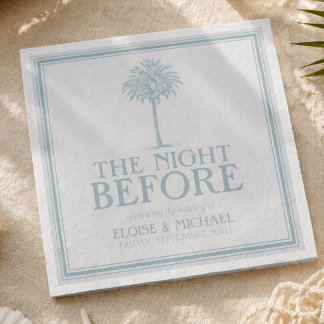 Coastal Palm Rehearsal Dinner Wedding Serviette