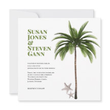 Coastal Palm Tree Bold Typografy Beach Wedding