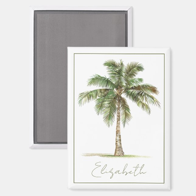 Coastal Palm Tree Personalized Magnet (Vorderseite/Rückseite)