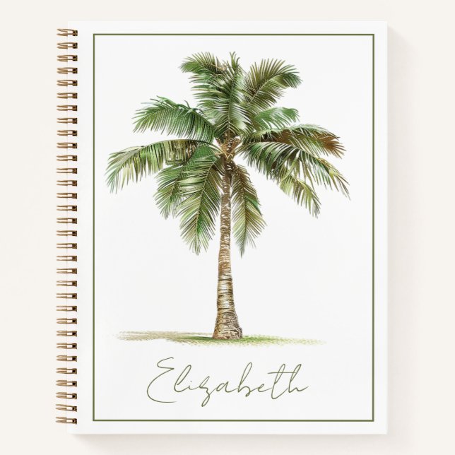 Coastal Palm Tree Personalized Notizbuch (Vorderseite)