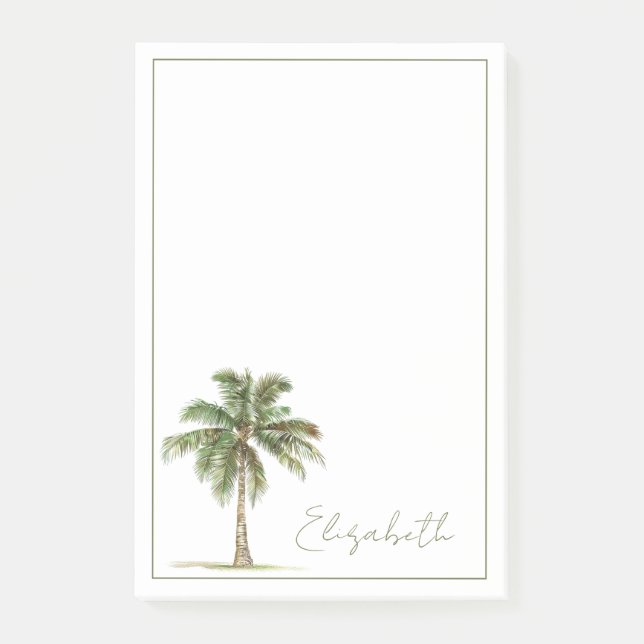 Coastal Palm Tree Personalized Post-it Klebezettel (Vorderseite)