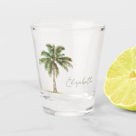 Coastal Palm Tree Personalized Schnapsglas