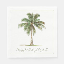 Coastal Palm Tree Personalized Serviette
