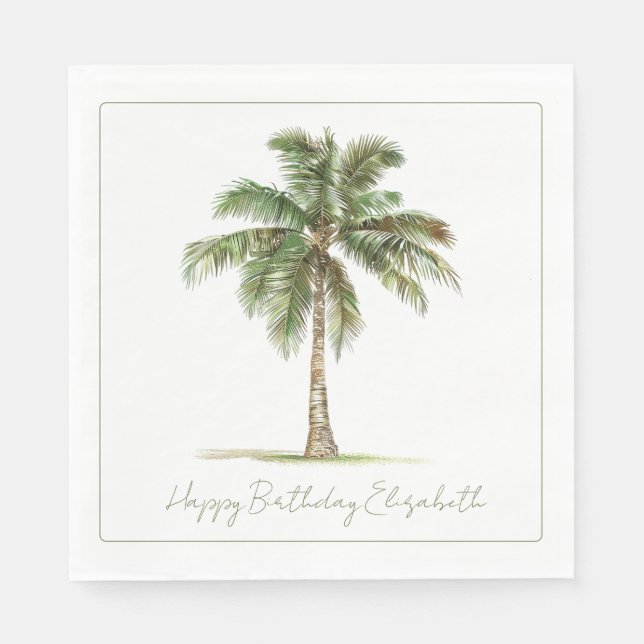 Coastal Palm Tree Personalized Serviette (Vorderseite)