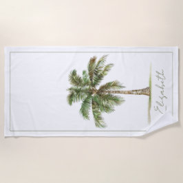 Coastal Palm Tree Personalized Strandtuch