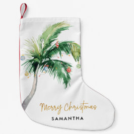 Coastal Palm Tree Weihnachtsferien Familie Kleiner Weihnachtsstrumpf