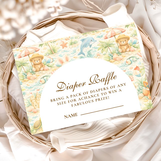 Coastal Pastel Animals Diapper Raffle Begleitkarte (Von Creator hochgeladen)