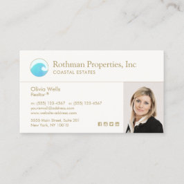 Coastal Real Anwesen Agent Foto Business Card Visitenkarte