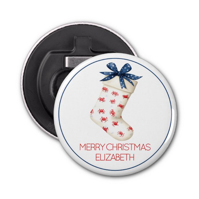 Coastal Red Crab Weihnachtsfest Strumpf Flaschenöffner (Vorderseite)