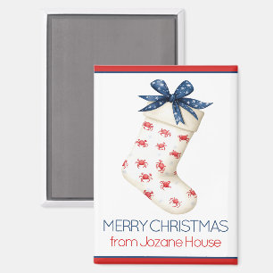 Coastal Red Crab Weihnachtsfest Strumpf Magnet