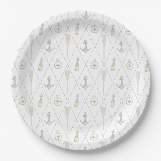 Coastal Sailboat Paper Plates Pappteller (Vorderseite)
