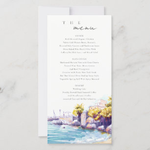 Coastal Sand Beach Rock Seascape Wedding Menü Kart Dankeskarte