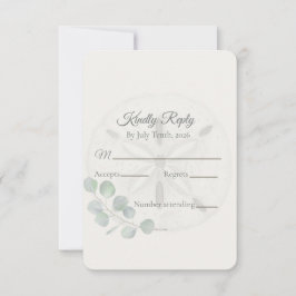 Coastal Sand Dollar Wedding RSVP Karte
