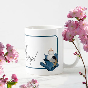 Coastal Sea Blue Iris Blume Happy Mother Day Kaffeetasse