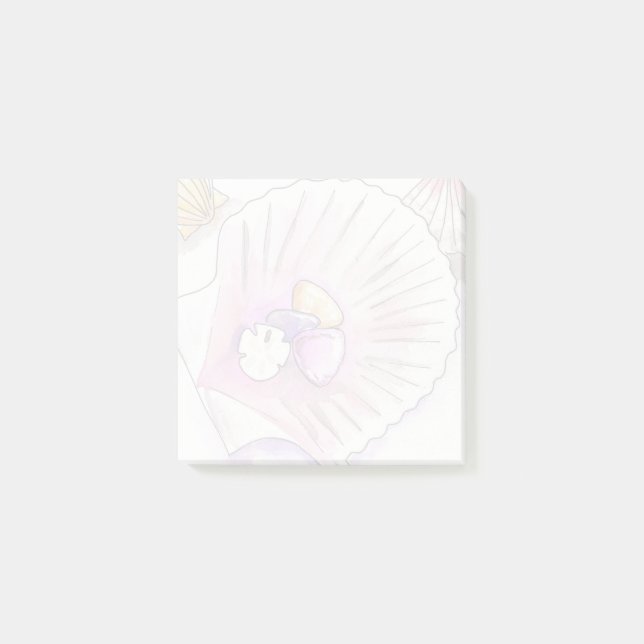 Coastal Seashell Collection Nautical Sticy Notes Post-it Klebezettel (Vorderseite)