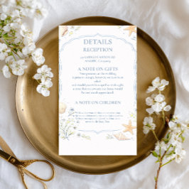 Coastal Seashell Floral Response RSVP Karte