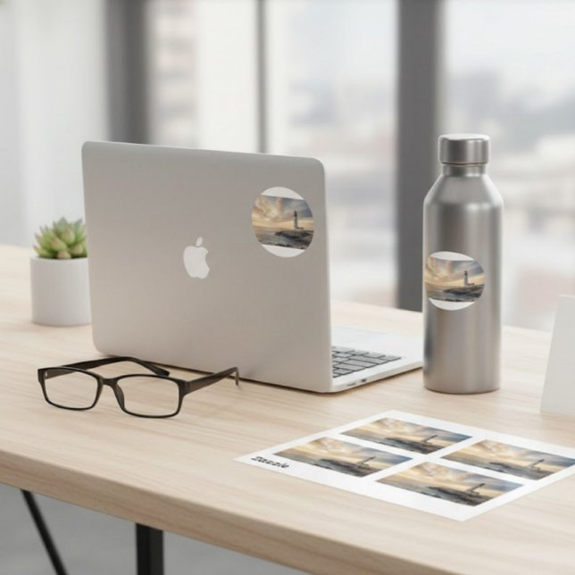 Coastal Serenity Lighthouse Stickers (4-Pack) (Von Creator hochgeladen)