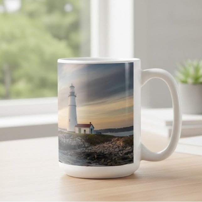 Coastal Serenity Lighthouse Wrap Mug (15oz) Kaffeetasse (Von Creator hochgeladen)