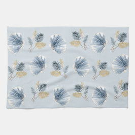Coastal Shell Botanical | Soft Blue Nautical Geschirrtuch