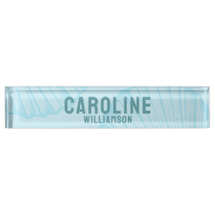 Coastal Simple Modern nausea blue seashell Namensplakette