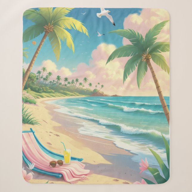 Coastal Spring Serenity - Gemütlich Sherpadecke (Vorderseite)