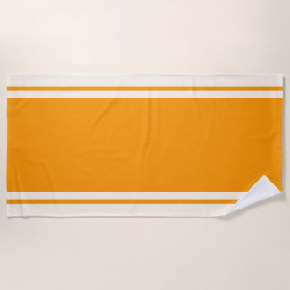 Coastal Stripe Beach Towel - Orange & Cream Strandtuch