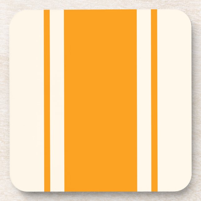 Coastal Stripe Coaster - Orange & Cream Getränkeuntersetzer (Vorderseite)