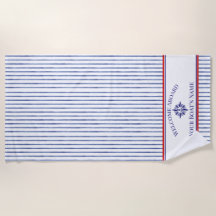 Coastal Stripe Monogram Boat Name Design