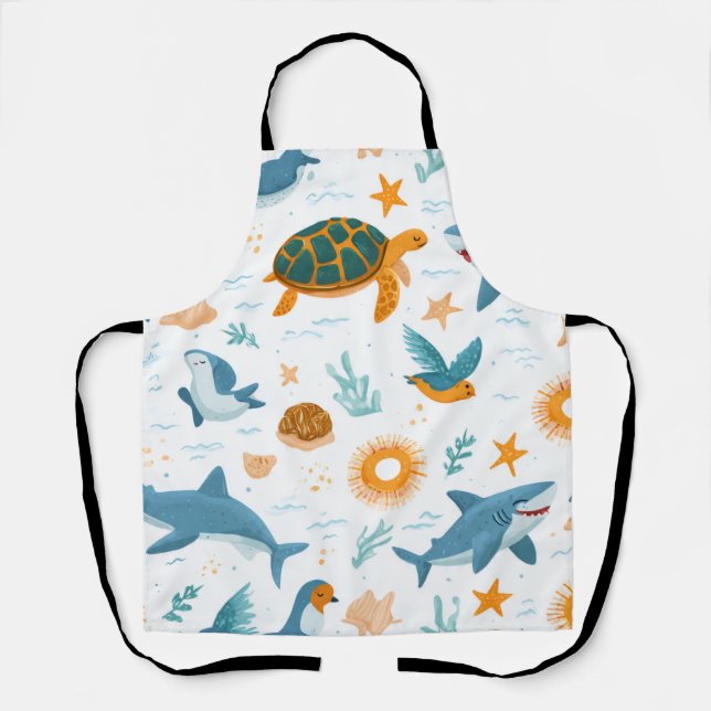 Coastal Summer All-Over Print Apron Gift Schürze (Vorderseite)