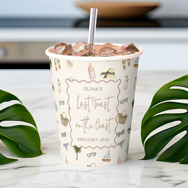 Coastal Summer Bachelorette Party Pappbecher (Von Creator hochgeladen)