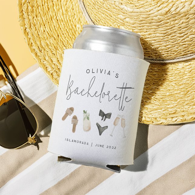 Coastal Summer Personalized Bachelorette Party Dosenkühler (Von Creator hochgeladen)